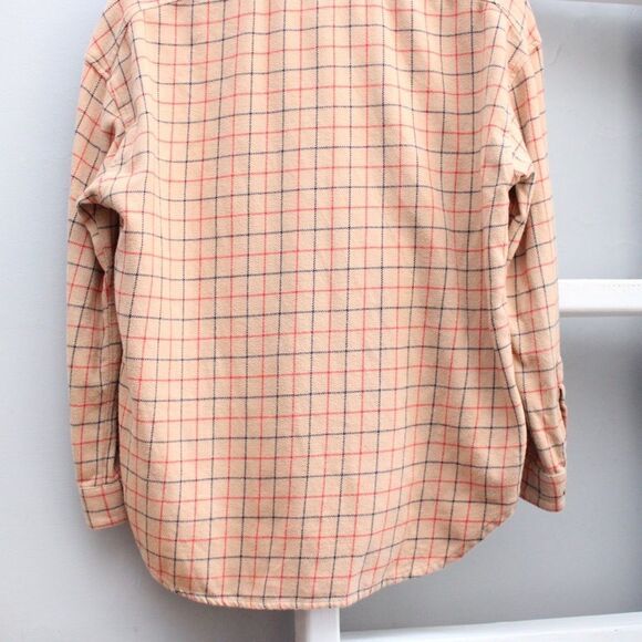 Obey Women's Tan Plaid Button-Up Fleece Shirt Shacket Size Small - Picture 7 of 9